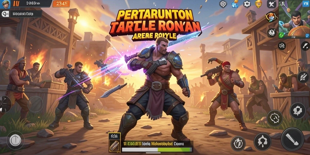 Gameplay seru di arena Battle Royale 234E, bersaing dengan pemain lain.