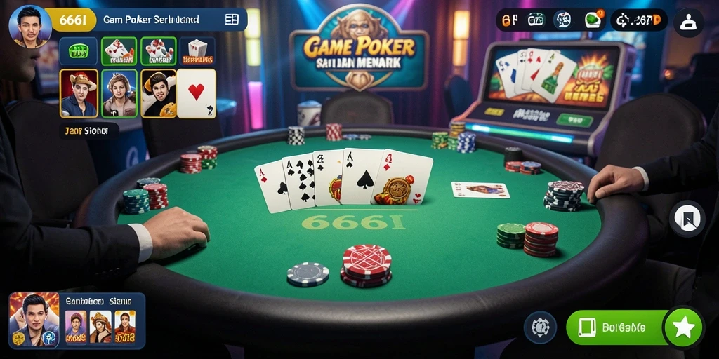 Screenshot gameplay 666I menunjukkan suasana permainan poker yang seru.