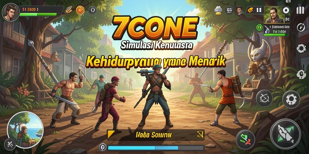 Screenshot dari gameplay 7CONE yang menunjukkan interaksi sosial dan aktivitas yang menyenangkan.