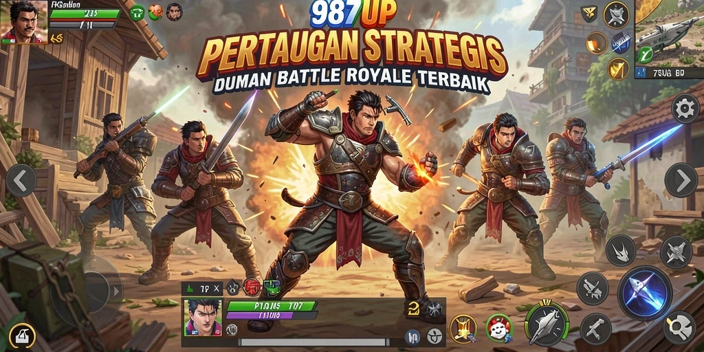 Screenshot gameplay <strong>987UP</strong> memperlihatkan intensitas pertarungan Battle Royale.