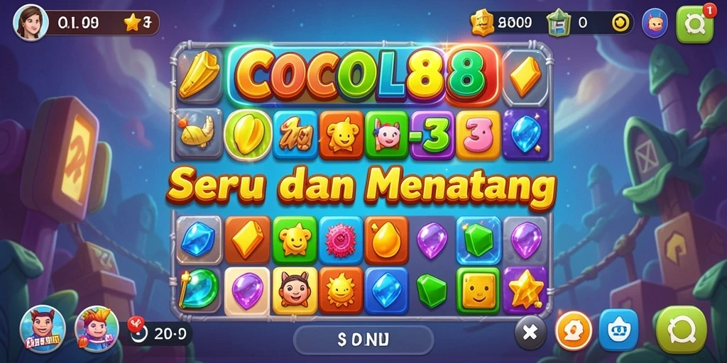 Screenshot dari gameplay COCOL88 yang seru dan penuh warna.