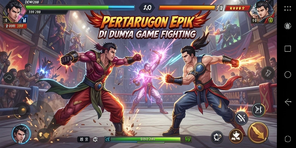 Tampilan gameplay memukau dari DEWI288 dalam pertarungan.