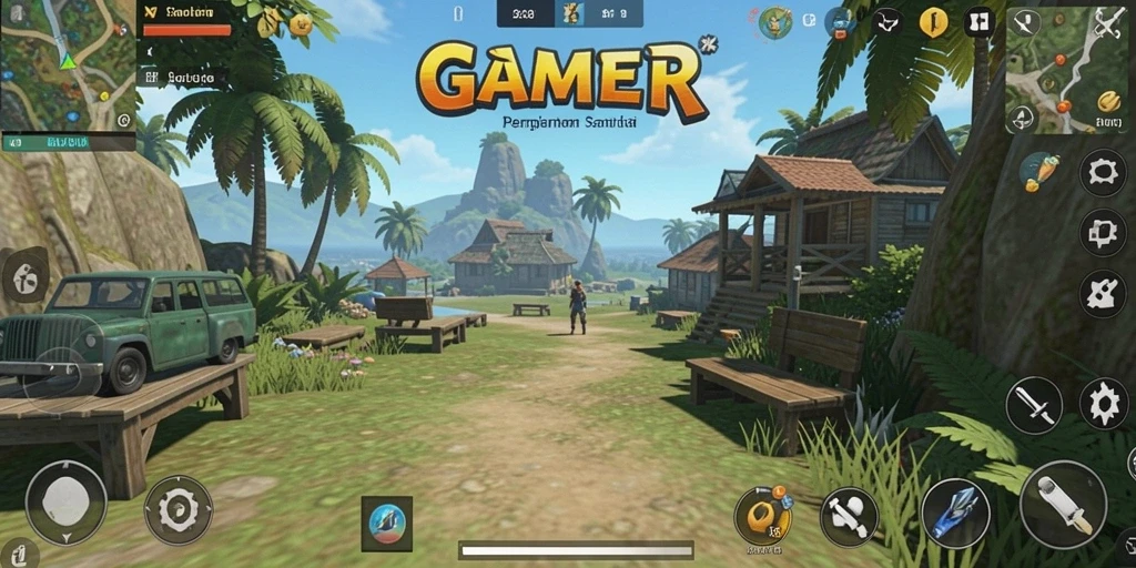 Tampilan gameplay GAMERP yang menyenangkan dan penuh warna.