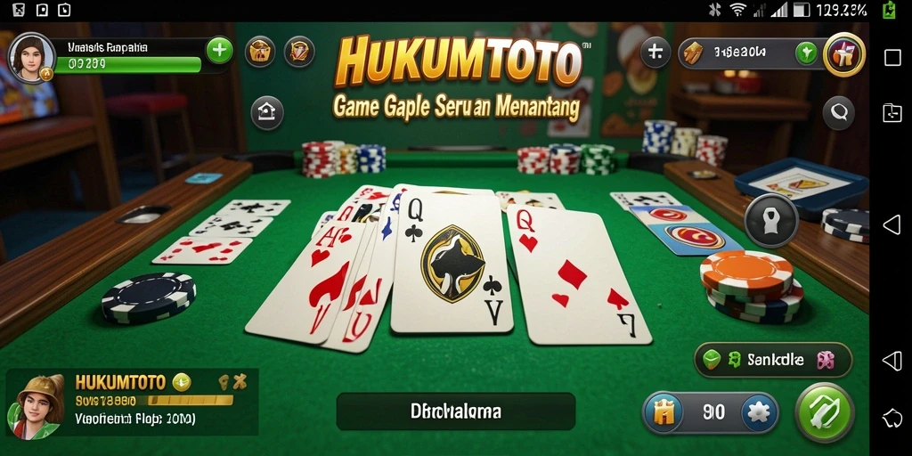 Tampilan gameplay Gaple yang seru di HUKUMTOTO.
