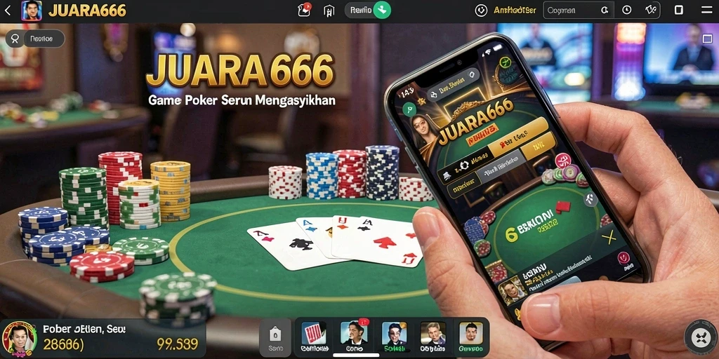 Screenshot gameplay JUARA666 menampilkan aksi poker yang mendebarkan.