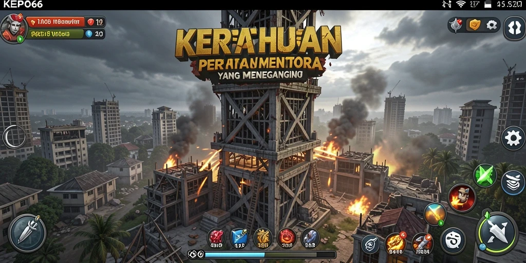 Tangkapan layar menunjukkan intensitas gameplay Tower Defense yang menarik.