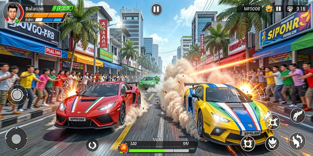 Tampilan menarik dari gameplay balap MPO08.