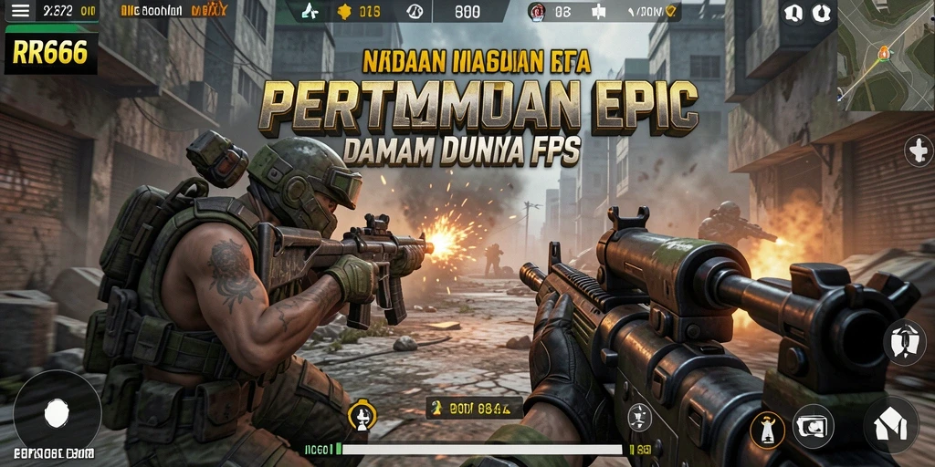 Tangkapan layar menunjukkan pertempuran mendebarkan dalam game FPS yang menantang.