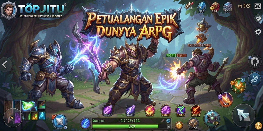 Tampilan gameplay seru dalam dunia fantasi ARPG.