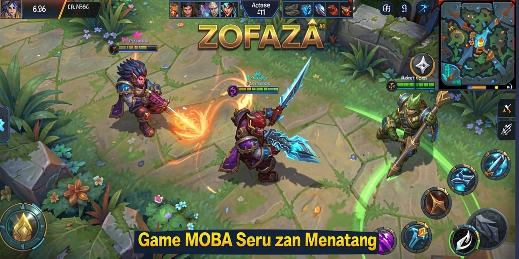 Tampilan gameplay seru dan strategi tim di ZOFAZA.